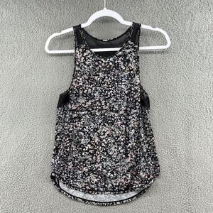 Lululemon Sculpt Tank Top Size 2 Multicolor Floral Classic Stretch Sports Logo